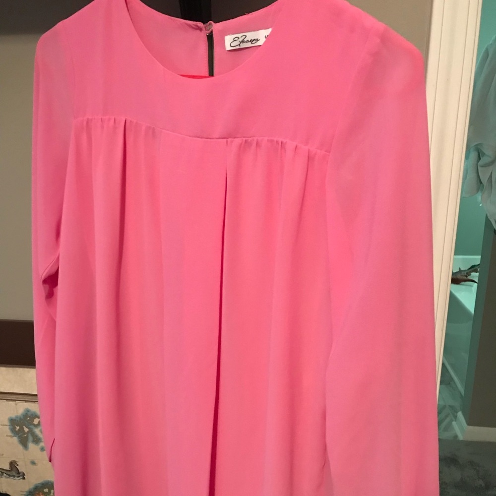 Pink long sleeve tunic dress